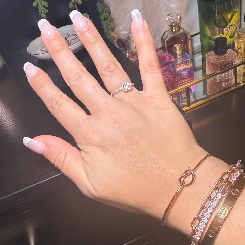 Pandora Rose Gold Heart Ring with Clear Stone - Picture 4 of 8